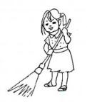 怎么画五一劳动节人物:扫地的女孩简笔画的教程