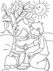 怎么画植树节卡通：大树与我握手简笔画