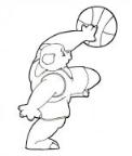 怎么画卡通猪:打篮球的猪简笔画