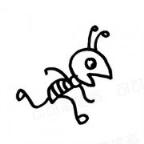 怎么画卡通蚂蚁:奔跑的小蚂蚁简笔画