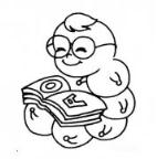 怎么画卡通毛毛虫：看书的毛毛虫简笔画