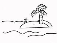 如何画海岛椰树风景简笔画