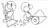 怎么画五一劳动节卡通：小鸭子做劳动简笔画