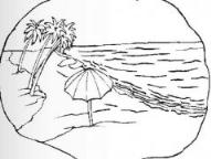 如何画幼儿风景：海边沙滩简笔画