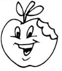 怎么画儿童卡通苹果：被咬一口的苹果简笔画