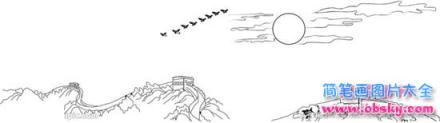 万里长城简笔画图片