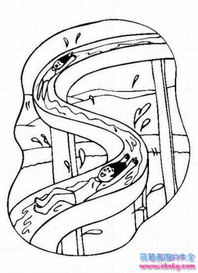 水上滑梯简笔画图片