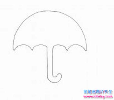 简单的手绘雨伞简笔画