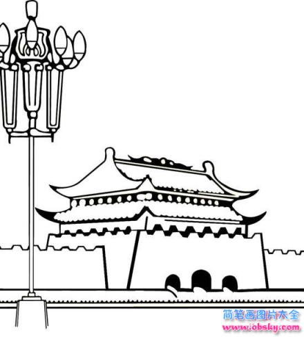 关于天安门的简笔画:很漂亮