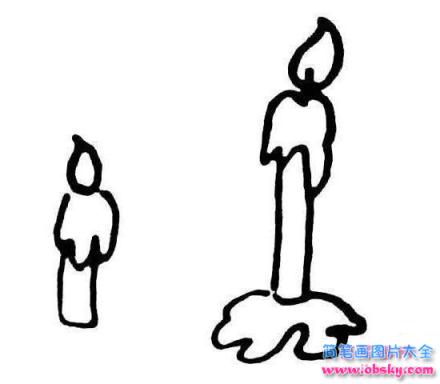 幼儿园画蜡烛的简笔画图片