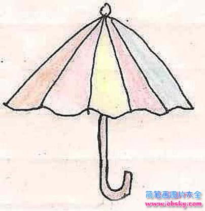 幼儿园小班雨伞涂色简笔画