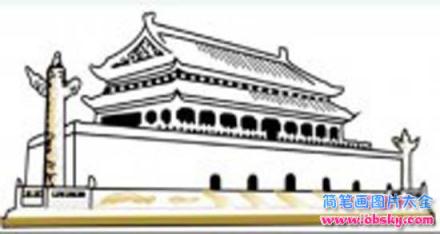 天安门华表简笔画图片