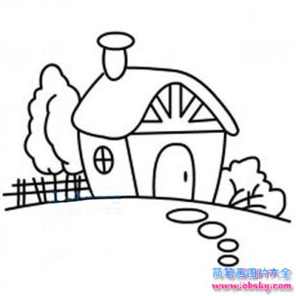 幼儿农村的房子简笔画大全