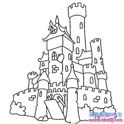 公主城堡的简笔画图片