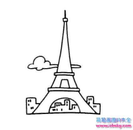 儿童埃菲尔铁塔简笔画
