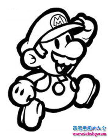 超级玛丽跑酷简笔画图片