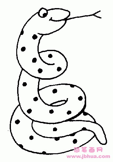 动物简笔画：吐信子的蛇
