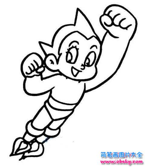 儿童可爱的阿童木简笔画图片