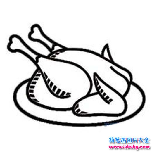 幼儿熟火鸡简笔画图片