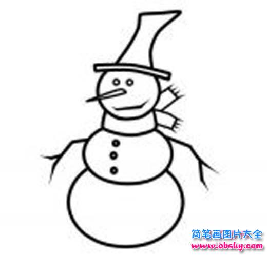 冬天雪人简笔画图片