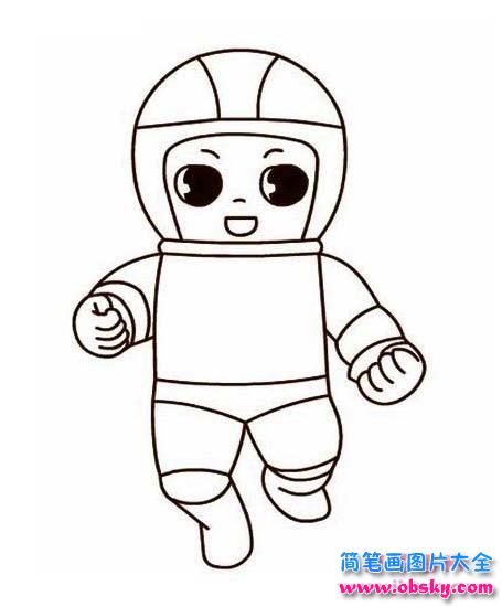 幼儿卡通宇航员简笔画图片