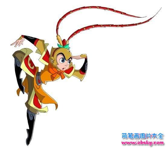 彩色的美猴王孙悟空简笔画图片