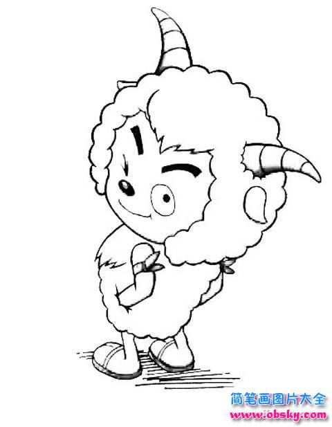 超萌可爱卡通沸羊羊简笔画图片