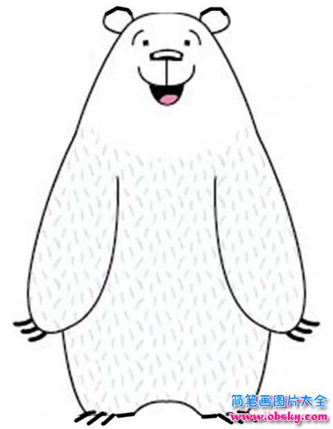 幼儿可爱卡通北极熊简笔画图片