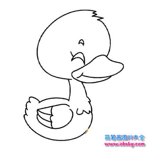 睡觉的小鸭子简笔画