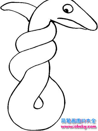 幼儿简笔画:缠绕的蛇