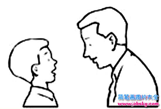 爸爸侧面简笔画图片大全
