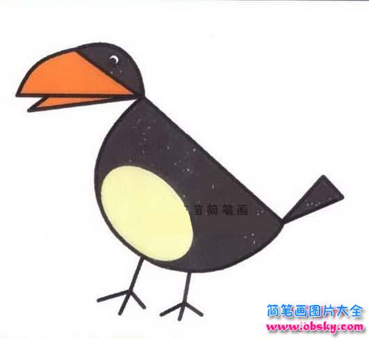 彩色乌鸦简笔画图片
