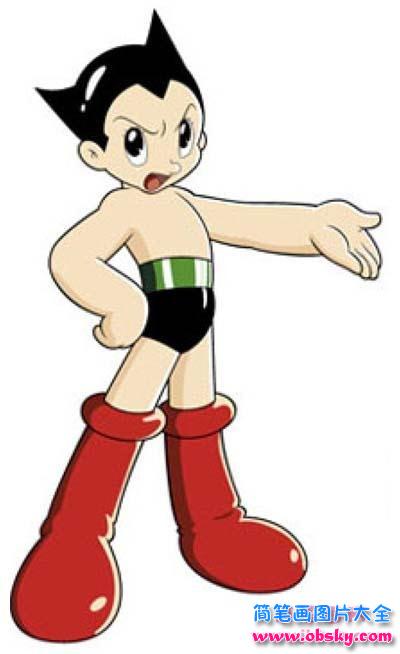 幼儿彩色阿童木简笔画图片
