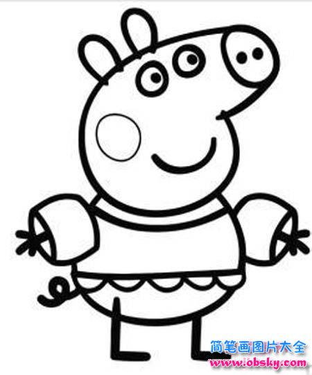 儿童卡通小猪佩奇简笔画图片