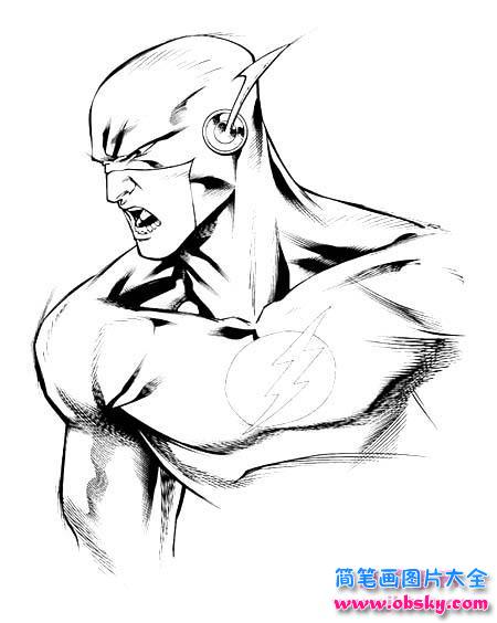 少儿闪电侠头像简笔画图片