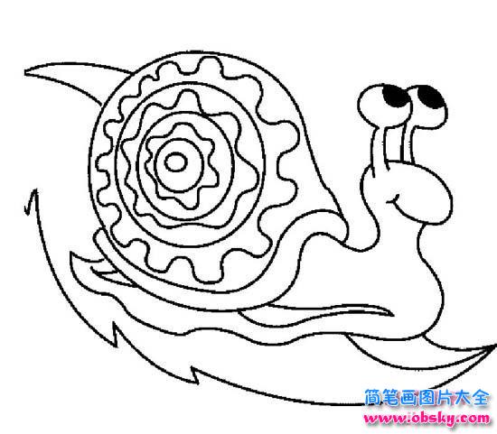 极速蜗牛简笔画图片