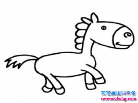 驴的侧面简笔画图片