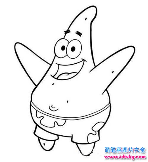 儿童可爱的派大星简笔画图片