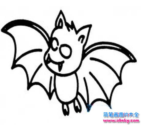 恐怖蝙蝠简笔画图片