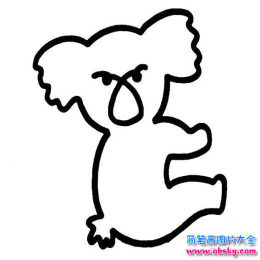 手绘考拉轮廓简笔画图片