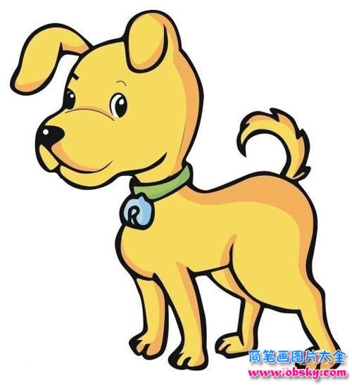 幼儿带颜色的狗简笔画图片
