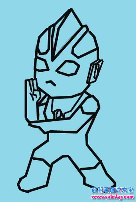 幼儿卡通动漫人物简笔画图片:奥特曼