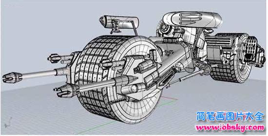 蝙蝠侠摩托车简笔画图片