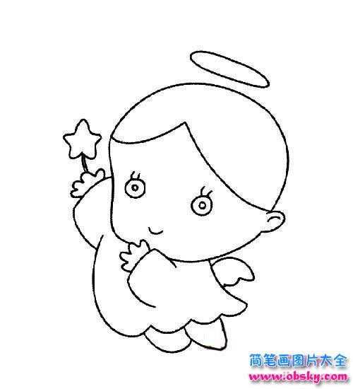 儿童可爱小天使简笔画图片大全