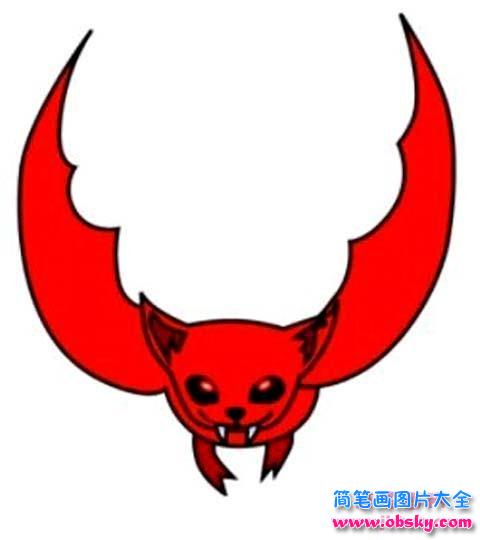 带颜色的蝙蝠简笔画图片