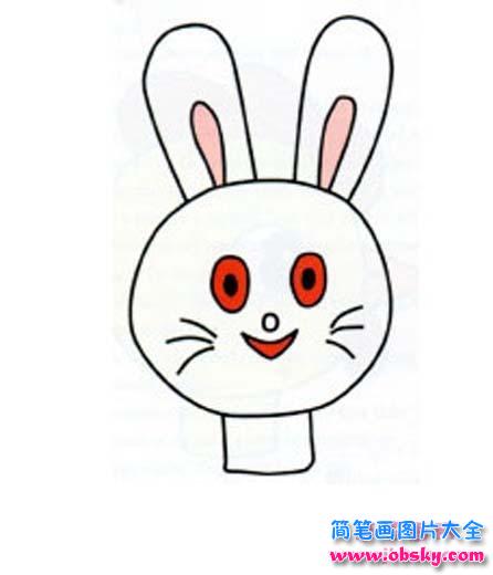 卡通兔子头像简笔画
