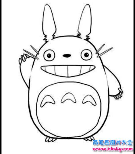 可爱的龙猫简笔画图片