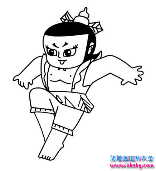 葫芦娃六娃简笔画图片