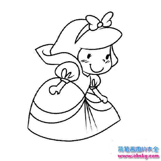 漂亮的小女孩简笔画