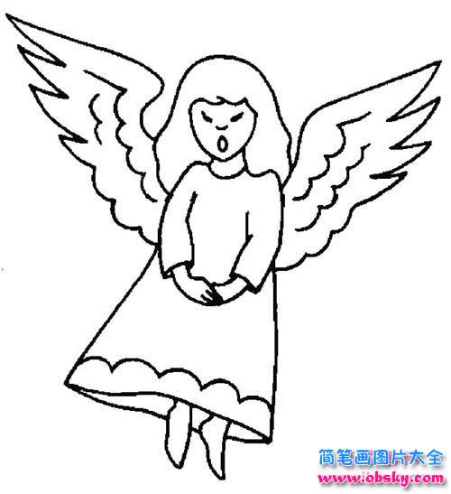 儿童人物简笔画图片：天使